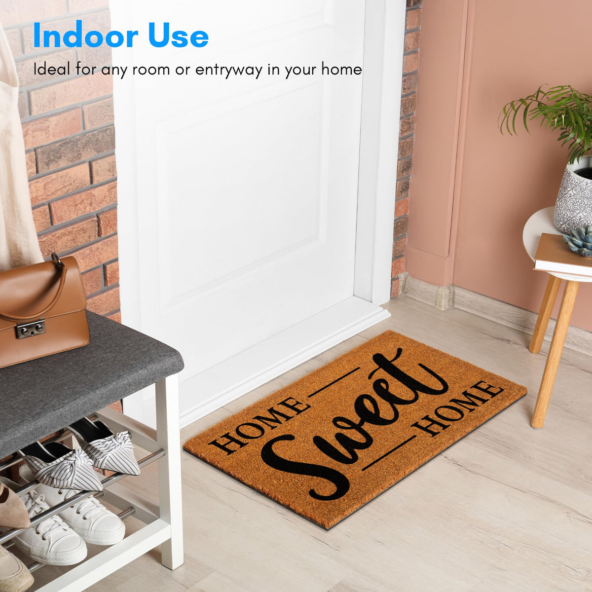 PLUS Haven door mat easy to vacuum and refresh between seasons
