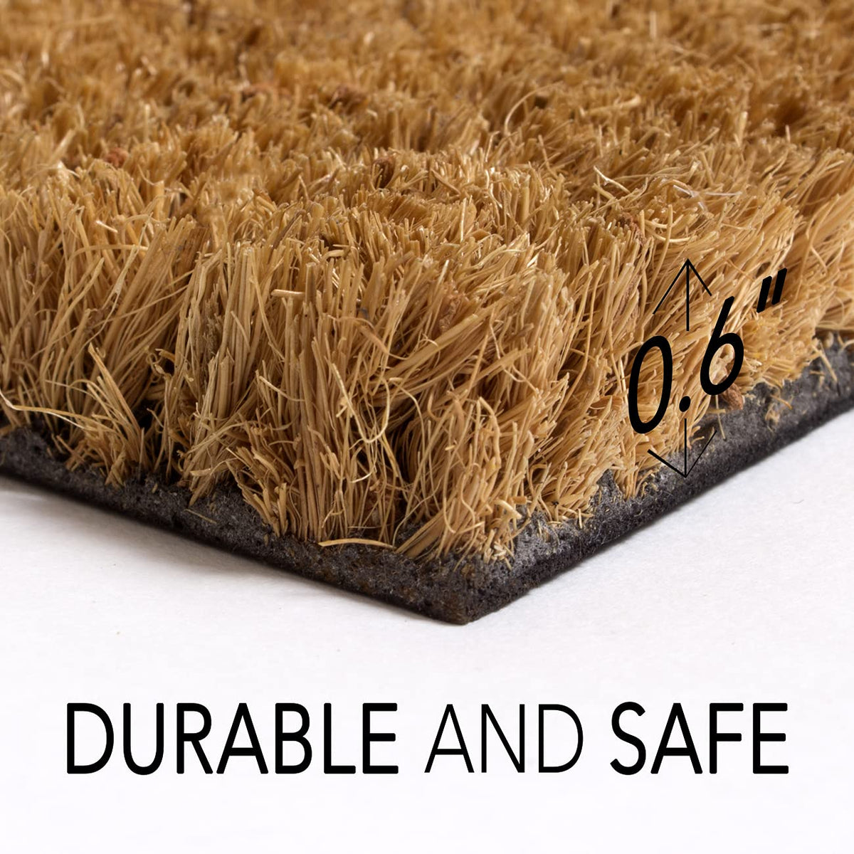PLUS Haven mat close-up demonstrates coconut coir fiber strength and moisture absorption