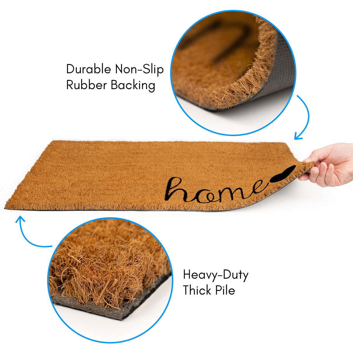 PLUS Haven entryway mat arrangement showcases natural brown color for indoor or porch use.