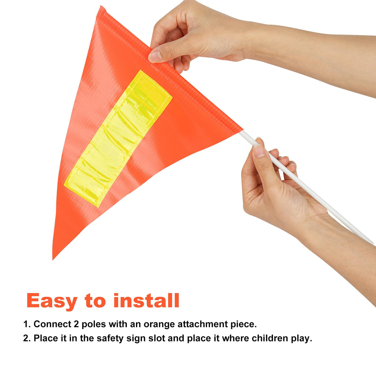 Plus tard easy-install replacement flags for neighborhood safety signs.