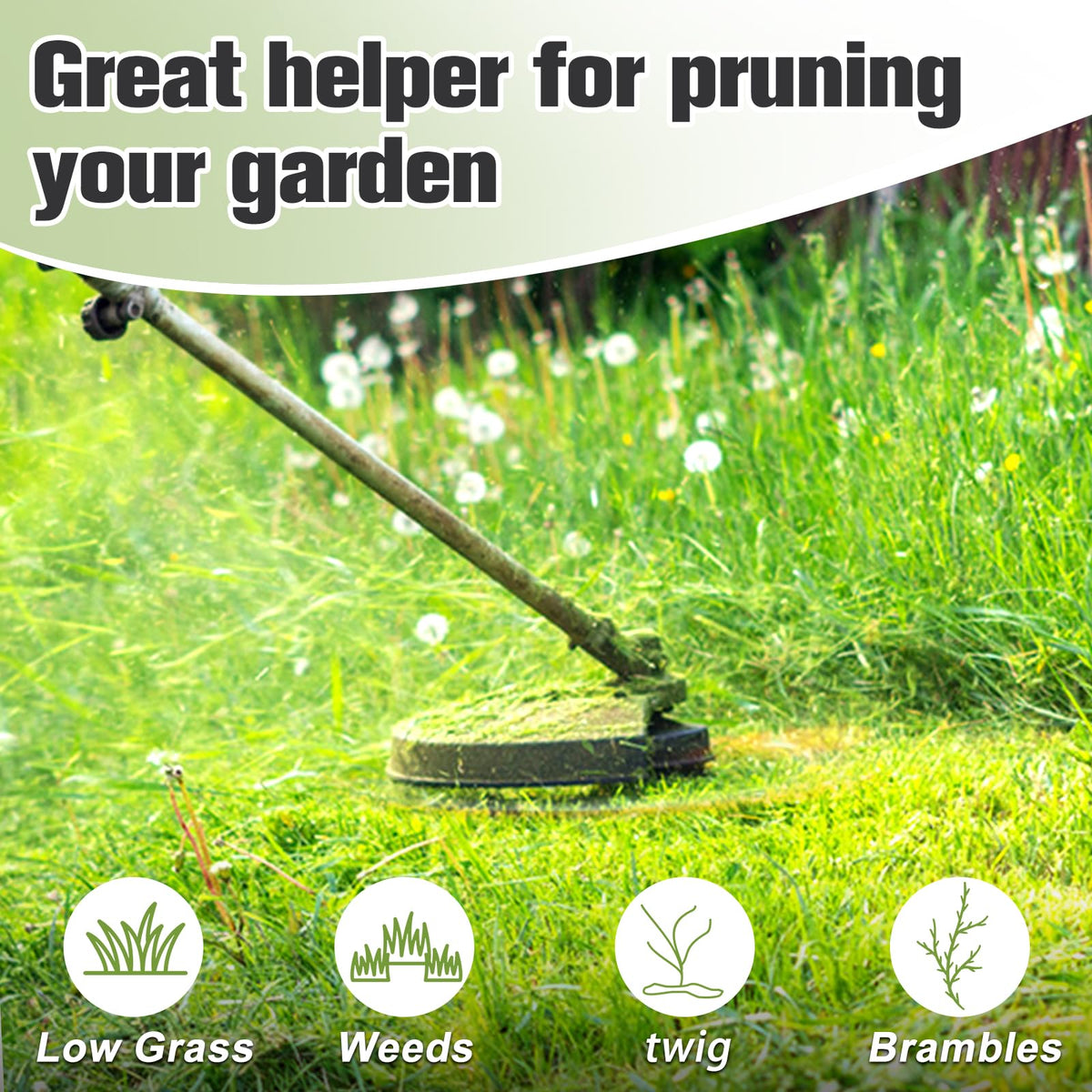 PLUSINTO premium nylon line offers durable performance for various yard tasks.