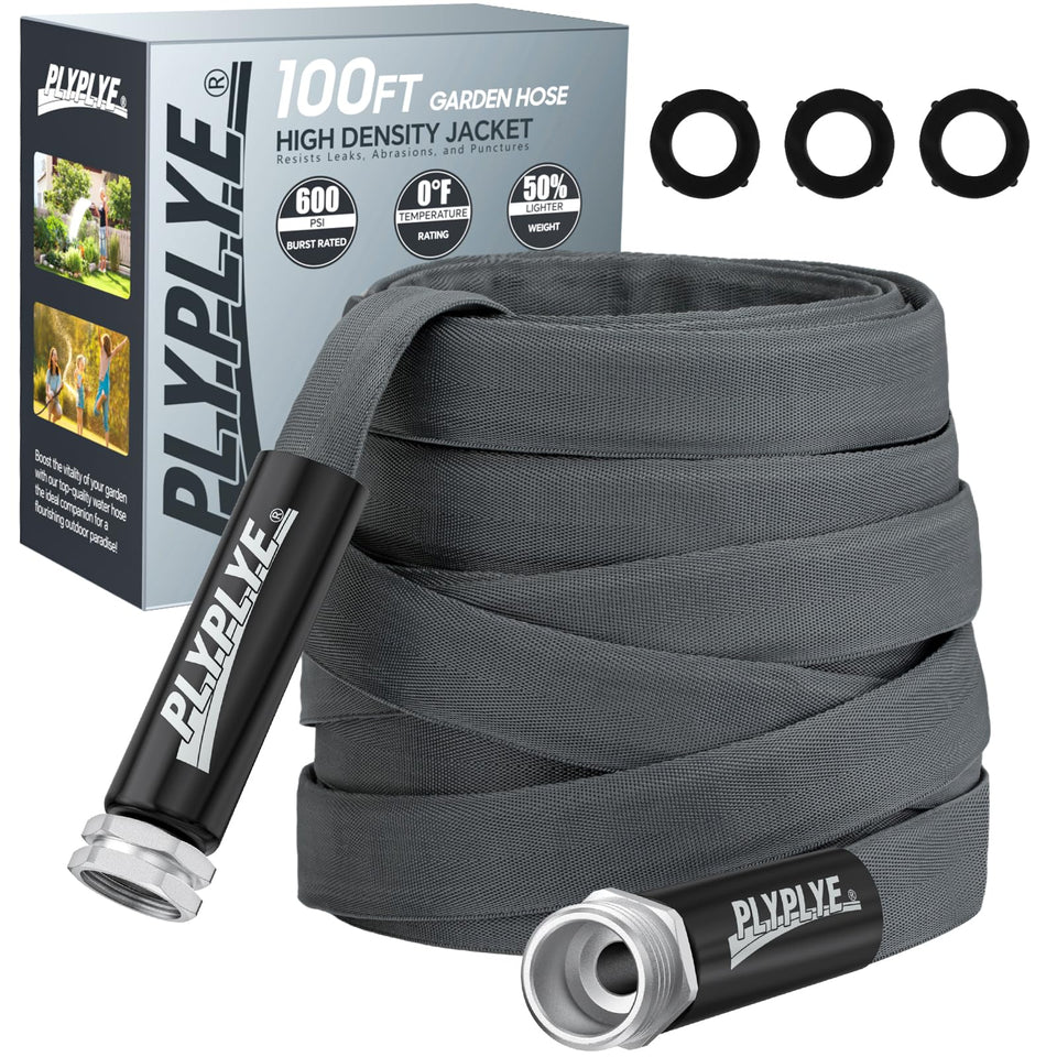 PLYPLYE Garden Hose 100ft lightweight-design for easy carrying during watering.
