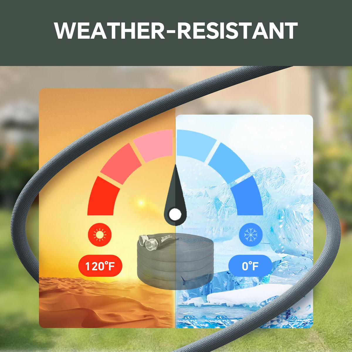 PLYPLYE Garden Hose easy-storage-coil simplifies post-use organization.