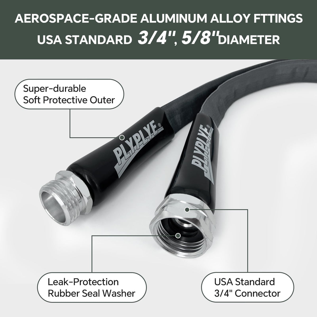 PLYPLYE Garden Hose multiple-lengths-25ft-50ft-100ft enables flexible yard setups.