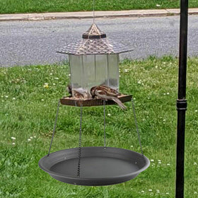 Pmsanzay Bird Seed Catcher Tray with three drain holes for quick water drainage.