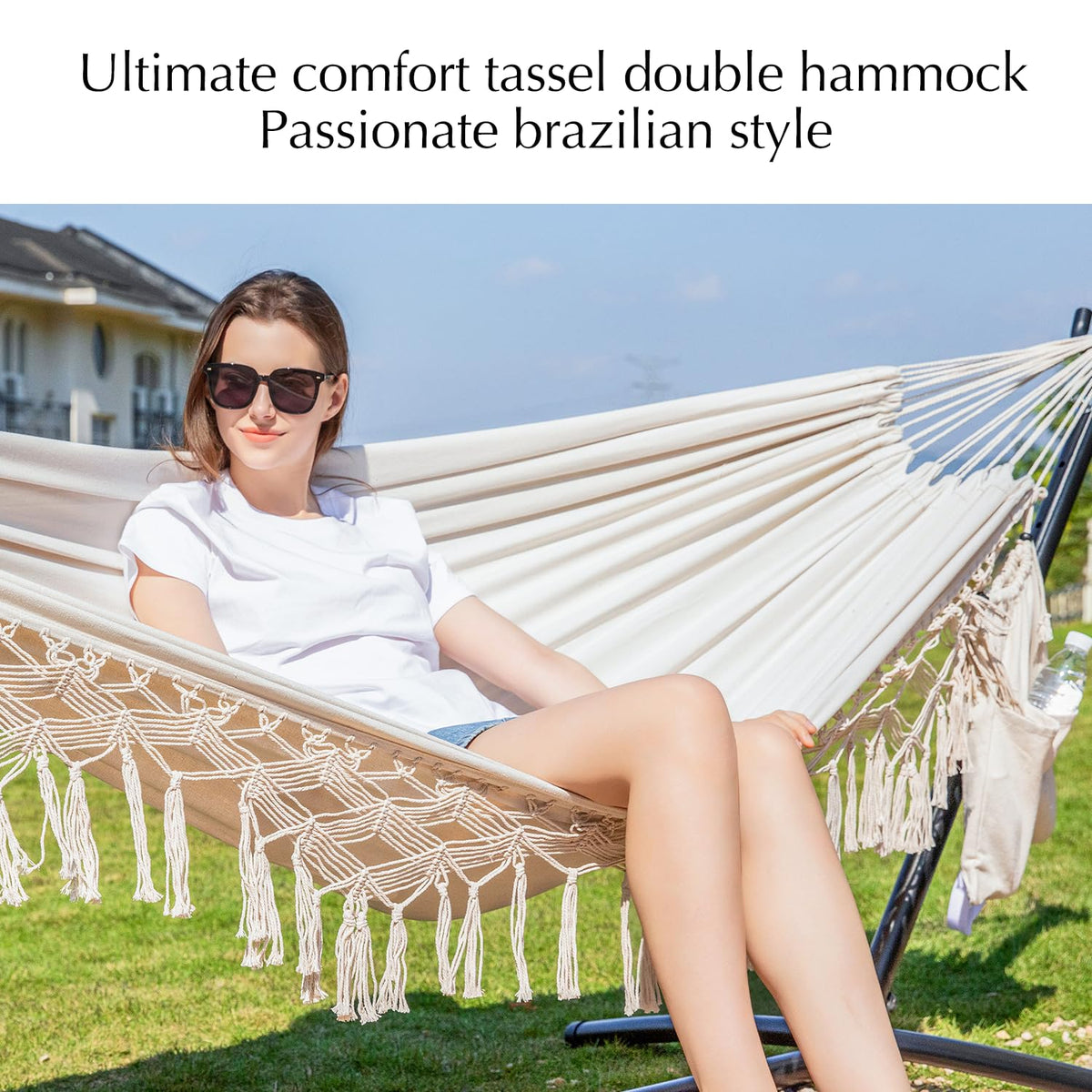 PNAEUT double hammock with pillow included for extra neck support