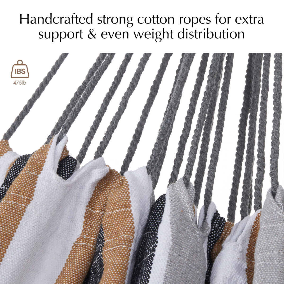 PNAEUT robust rope-eyes hammock with metal rings for secure outdoor use