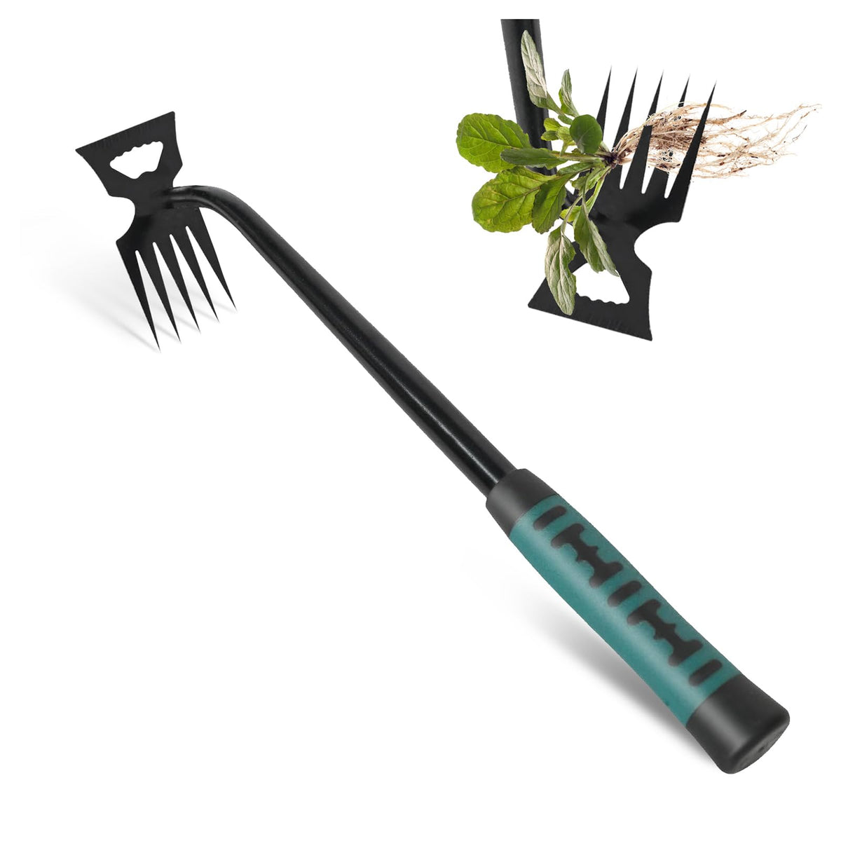 Pnylqo Weed Remover Tool with five teeth for deep-root weed extraction.