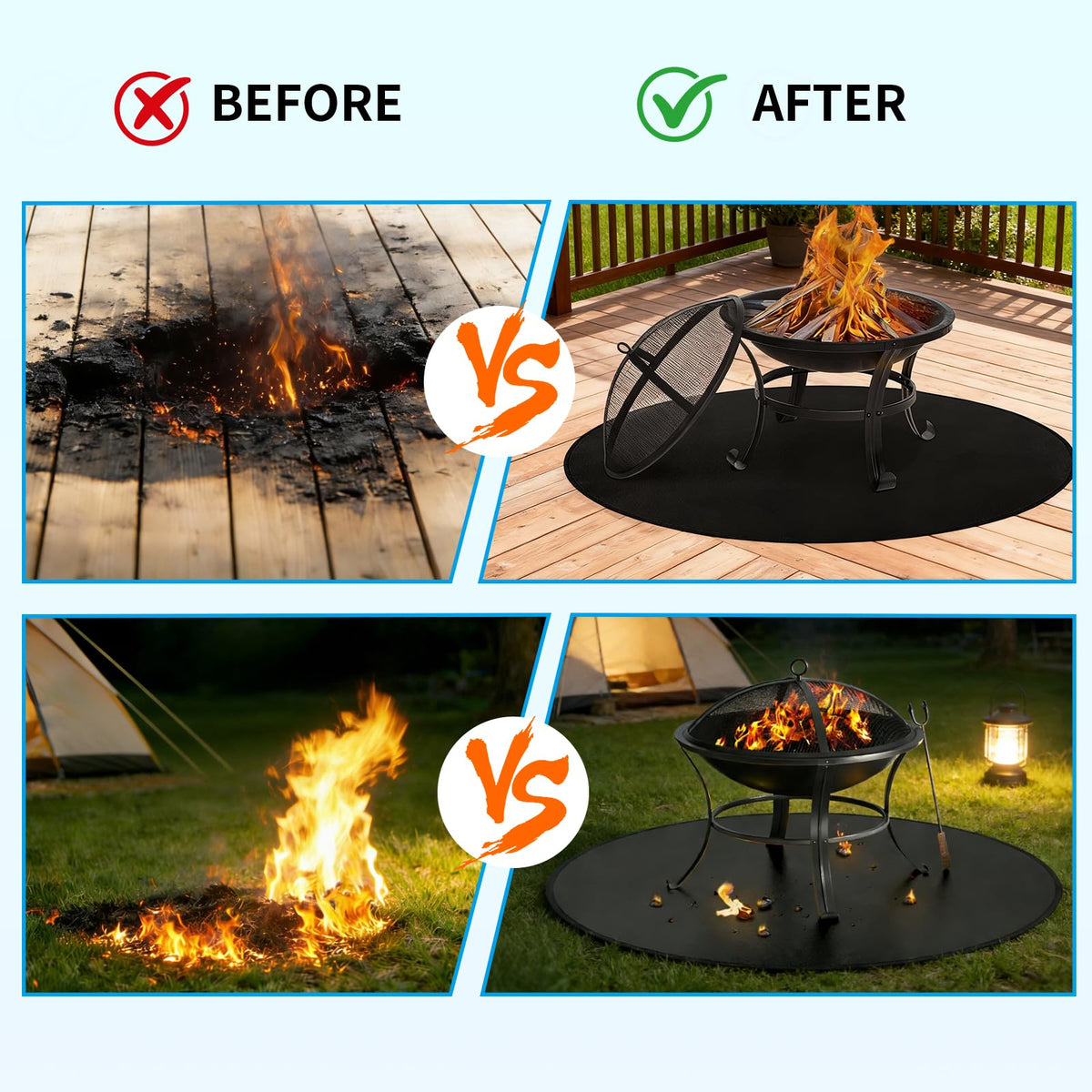 Poaoed portable, foldable mat for camping, RV trips, and picnics.