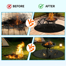 Poaoed portable, foldable mat for camping, RV trips, and picnics.