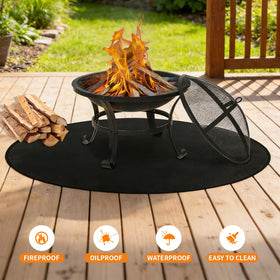 Poaoed waterproof, oil-resistant surface cleans easily after spills and ash.