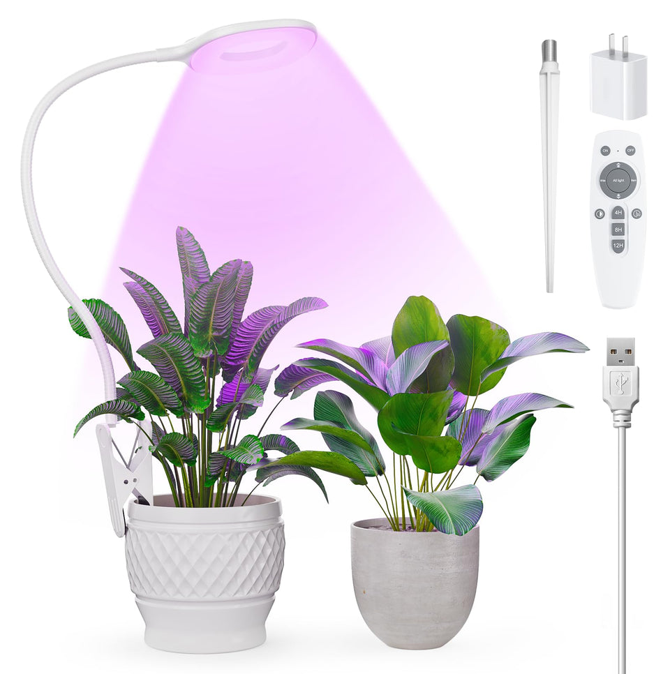 POBOMVOM full spectrum grow light for indoor plants with balanced spectrum for healthy growth
