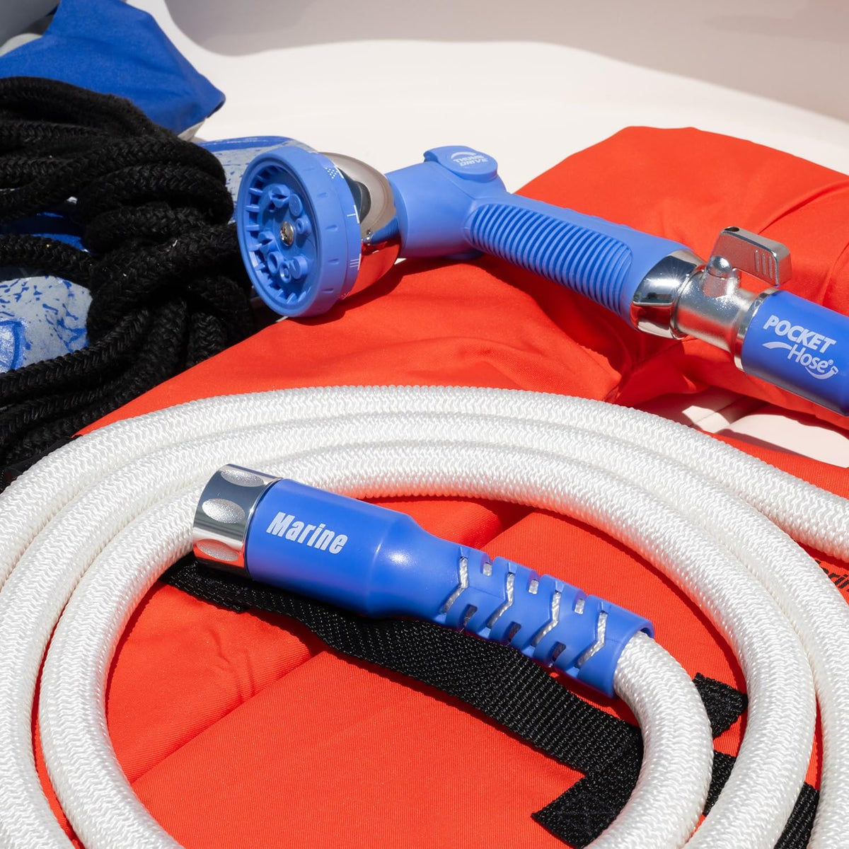 Pocket Hose is drinking-water-safe and lead-free for vessels.