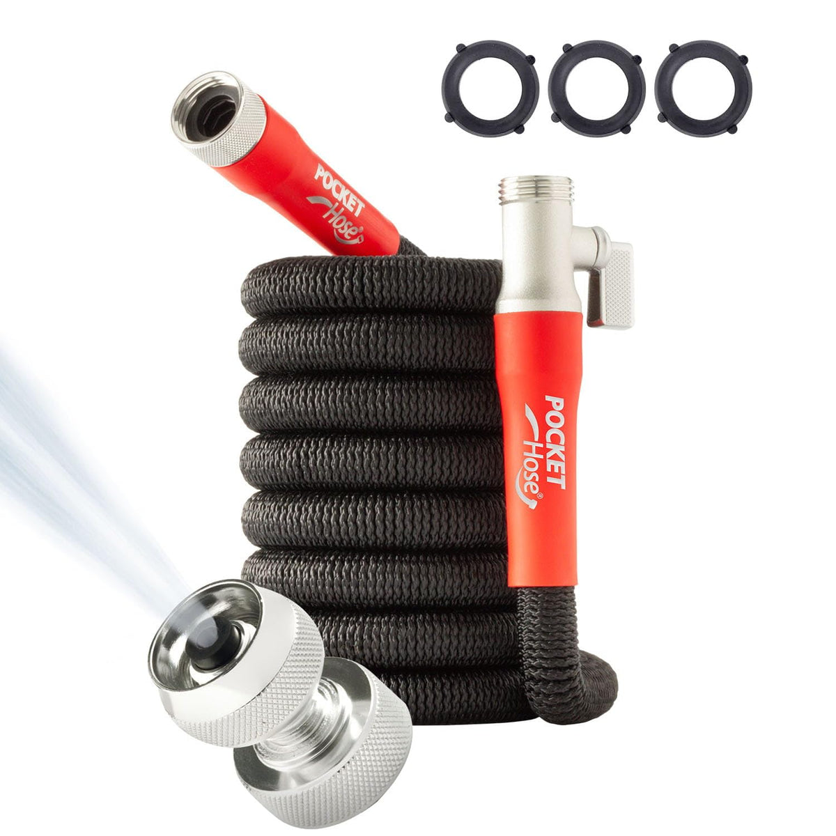 Pocket Hose Silver Bullet 25ft extended for easy yard watering