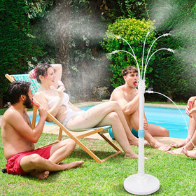 POCKET PANDA standing misting system cools outdoor patios and spaces