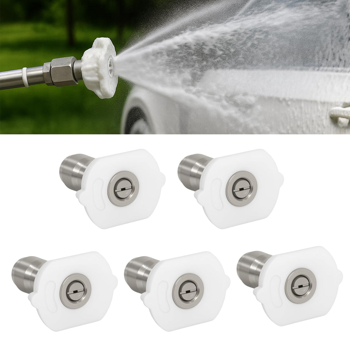 Podoy 40-degrees spray nozzle with 1/4-inch quick connect for broad cleaning reach