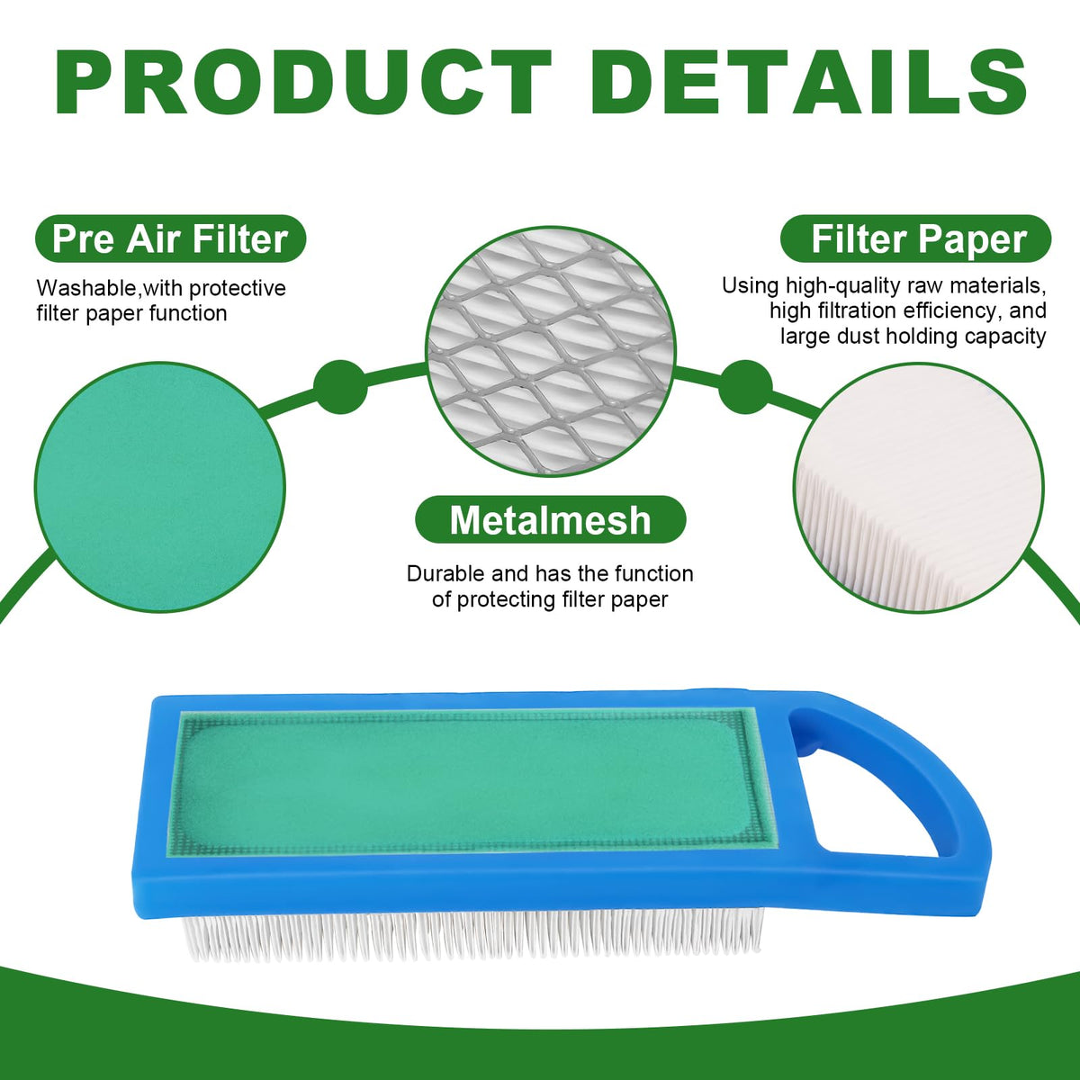Podoy 697015 pre-filter close-up for dirt trapping and longevity