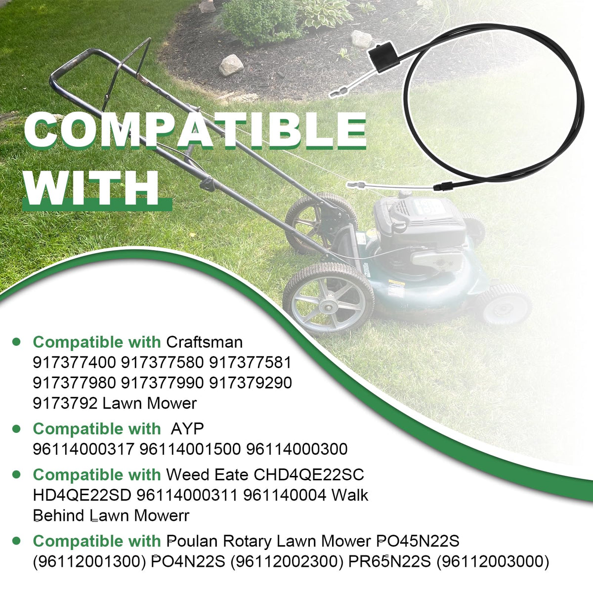 Podoy engine control cable in conduit view supports safer mowing