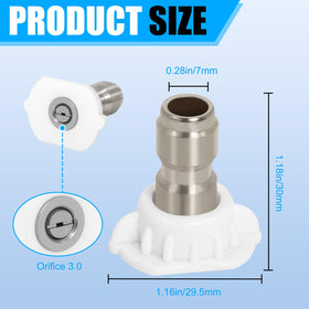 Podoy five-pack pressure washer nozzles deliver consistent fan spray for quick cleanup