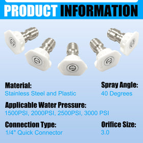 Podoy white stainless steel spray tip offers durable performance for outdoor washing