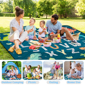 Poedist blue picnic blanket padding cushions uneven ground comfortably.