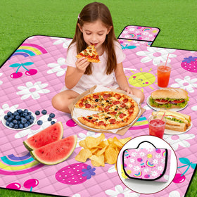 Poedist pink durable bottom layer keeps sand away during park outings.