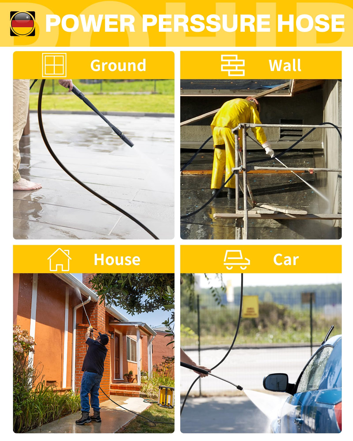 POHIR abrasion-resistant hose designed for longer life in home use.