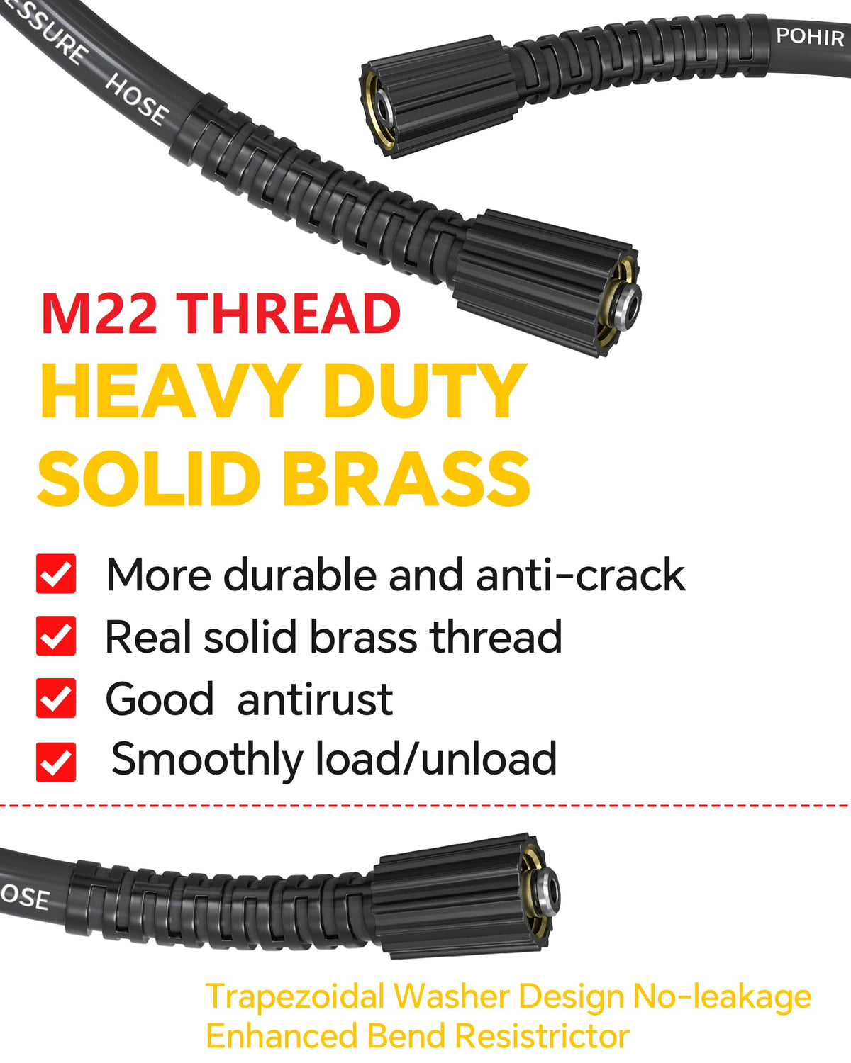POHIR lightweight flexible hose is easy to carry and maneuver.