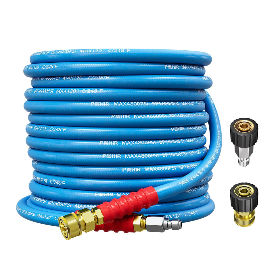 POHIR 50ft hose with 3/8-inch inner diameter for versatile high-pressure cleaning