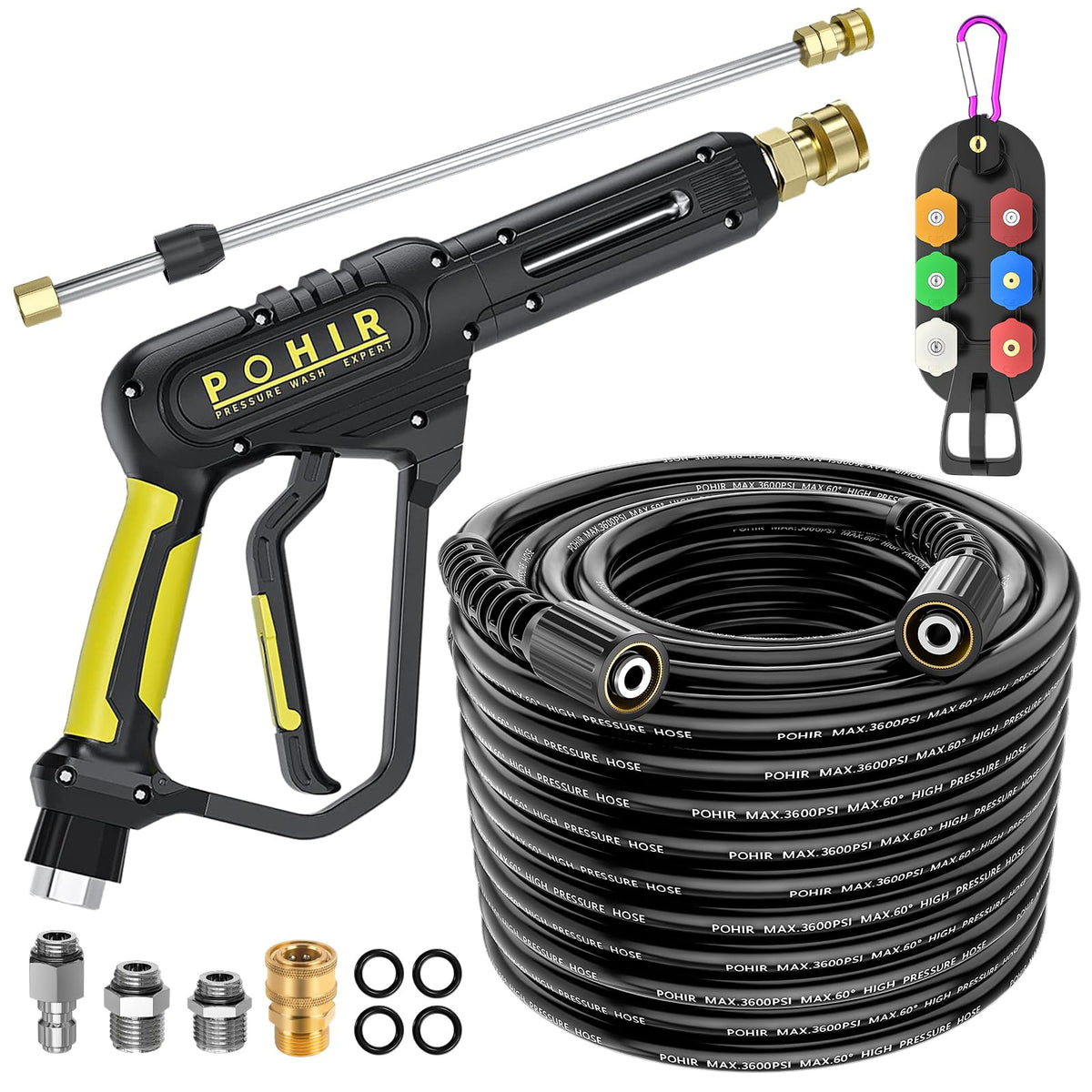 POHIR pressure washer gun 3600 psi ready for tough outdoor cleaning.