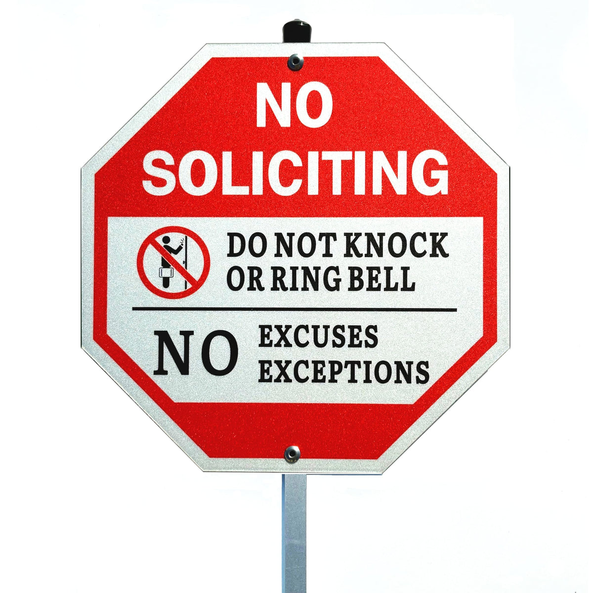 Poicrm front door sign 10x10 panel with bold lettering for day and night visibility