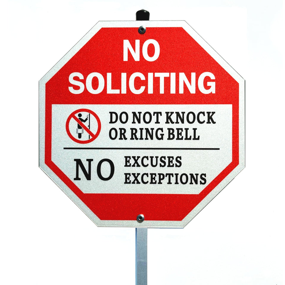 Poicrm front door sign 10x10 panel with bold lettering for day and night visibility