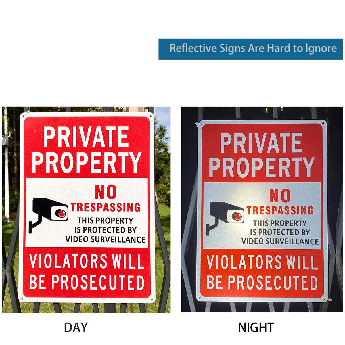 Poicrm set of 2 signs designed for fast outdoor installation