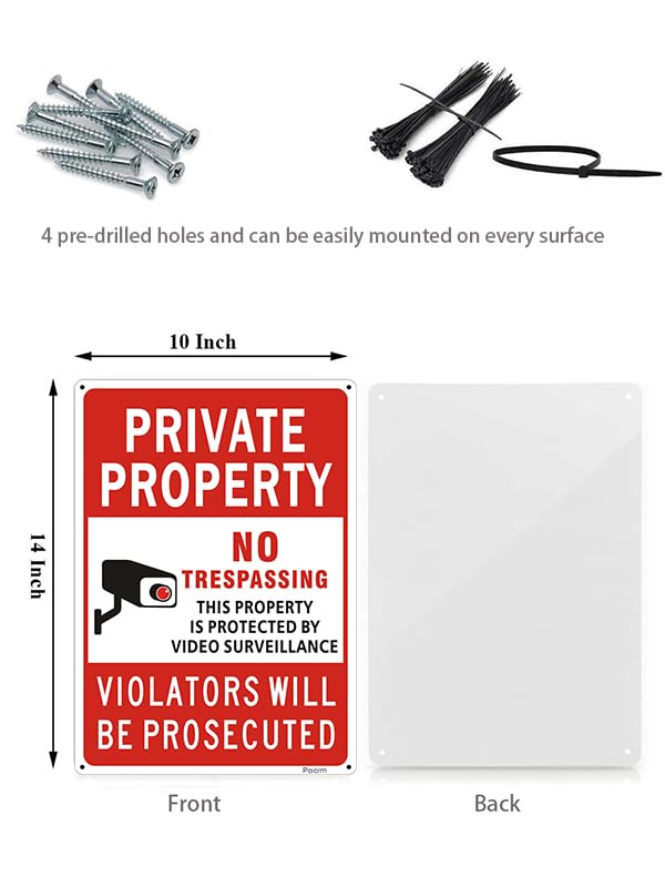 Poicrm weatherproof aluminum sign withstands rain and sun for years