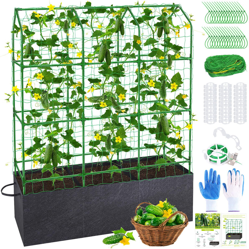 POILKMNI cucumber trellis arch design supports climbing vines with improved airflow.