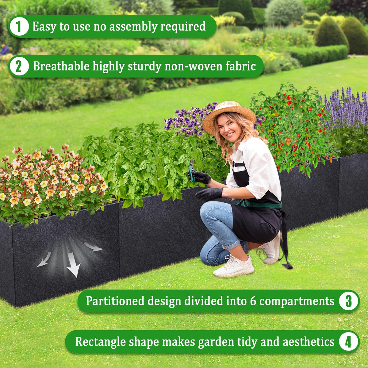POILKMNI outdoor planter bed on deck highlights portable gardening on balconies.