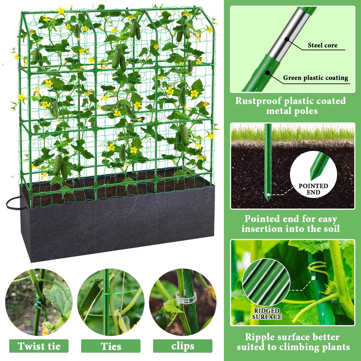 POILKMNI ventilated raised bed promotes drainage and healthy root airflow.