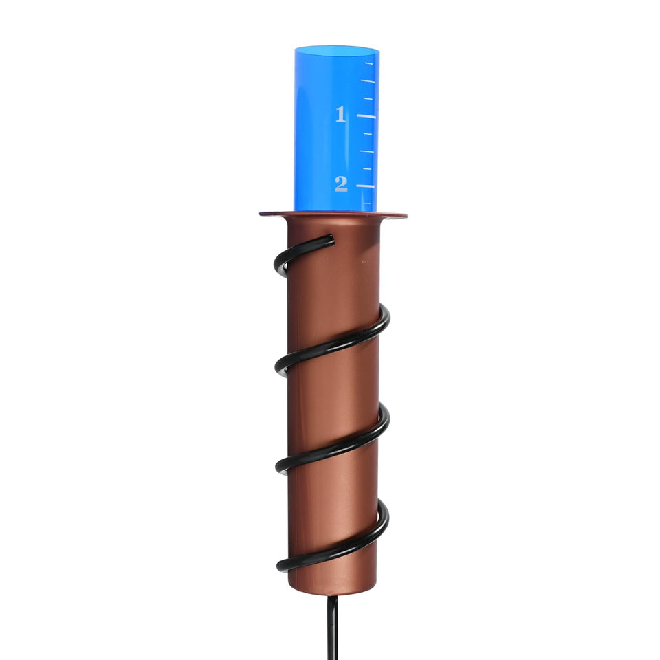 POJUZILE rain gauge assembly demonstrates tool-free setup for quick outdoor use.