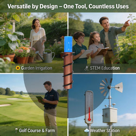 POJUZILE rain gauge 0-200mm range provides precise rainfall data for gardening.