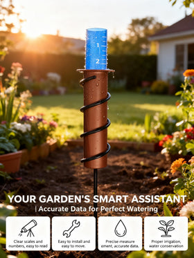 POJUZILE rain gauge rapid-drain design clears in seconds after rainfall.