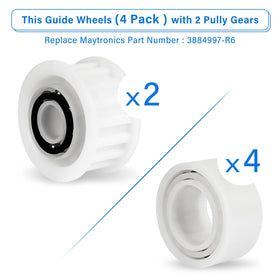 Pokin guide wheels 3884997-R6 support smooth track movement in Dolphin cleaners.