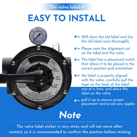 Pokin SPX0714G label withstands sun and pool water exposure in outdoor setups.