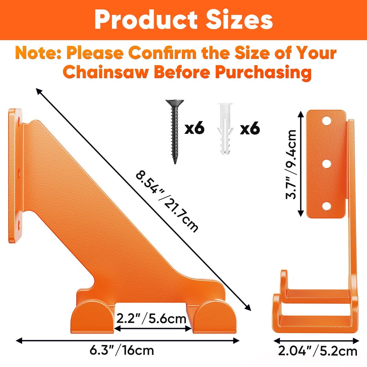 POKIPO heavy-duty metal chainsaw holder securing equipment in workshop