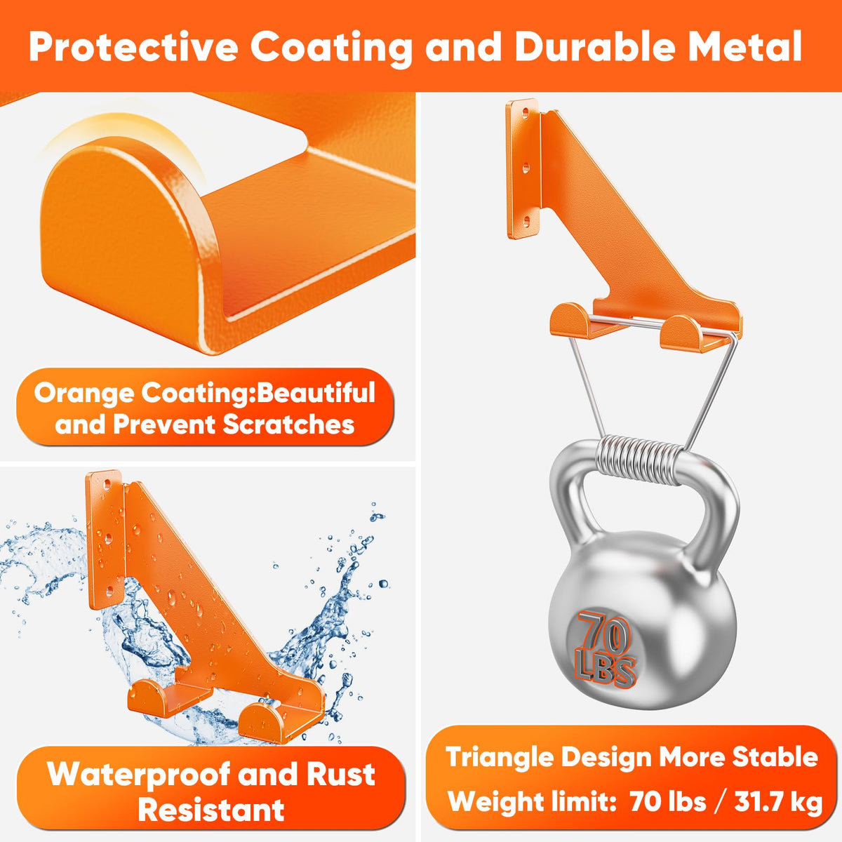 POKIPO orange protective coating protecting handle from scratches and rust