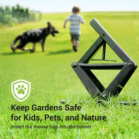 POlAFLEX durable mole trap ready for lawn and garden use.