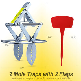 Polaflex Mole Trap Scissor 2 Pack poison-free, no powders