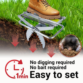 Polaflex Mole Trap Scissor 2 Pack trigger sits flat for reliable capture