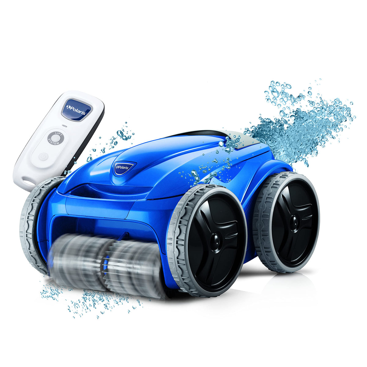 Polaris 9550 Sport in-pool image shows a powerful cleaner delivering thorough floor and wall scrubbing.
