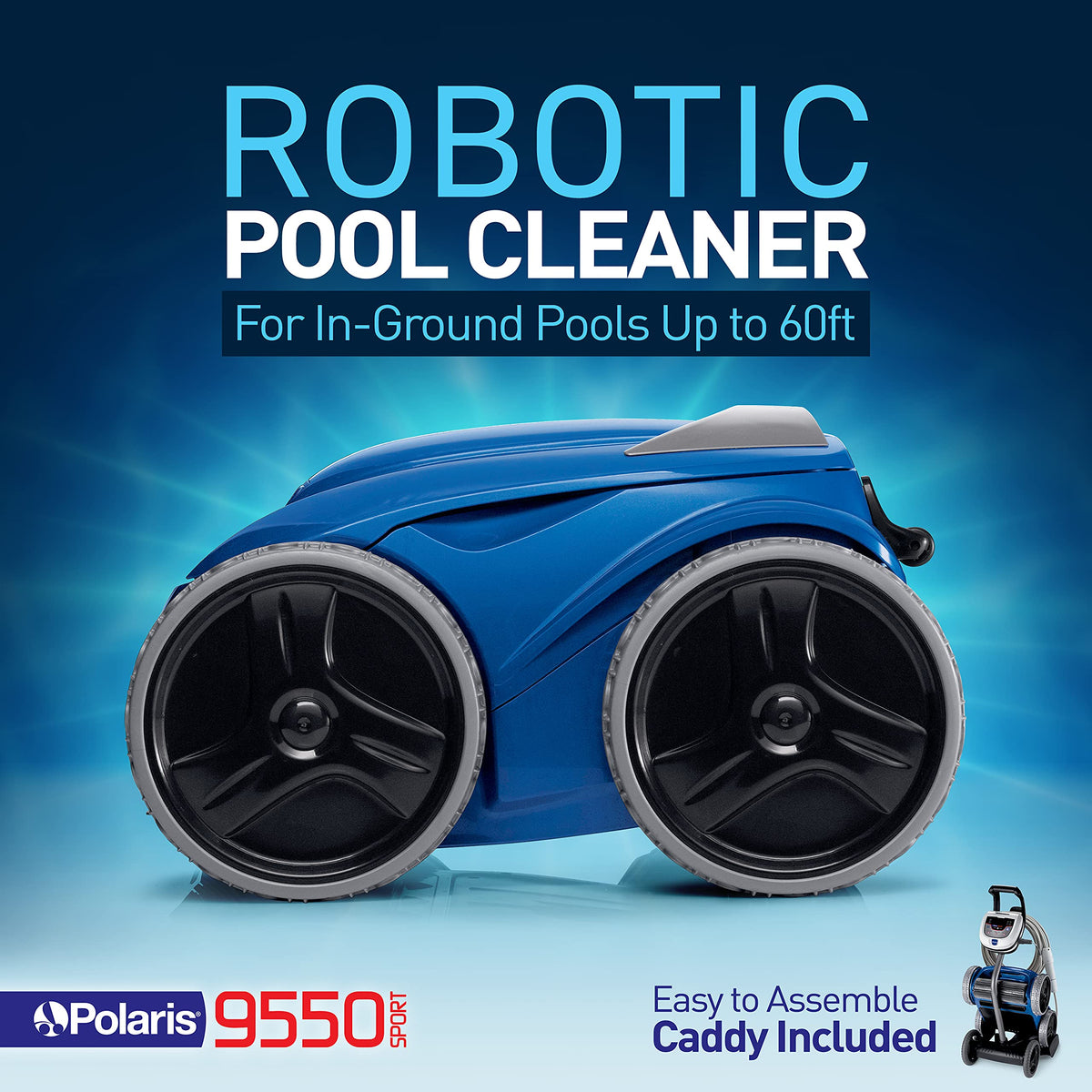 Polaris 9550 Sport swivel cable highlights tangle-free operation for uninterrupted sessions.
