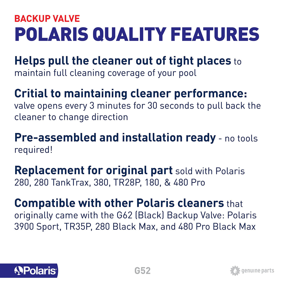 Polaris Back-Up Valve Kit installation instructions guide confident DIY maintenance.